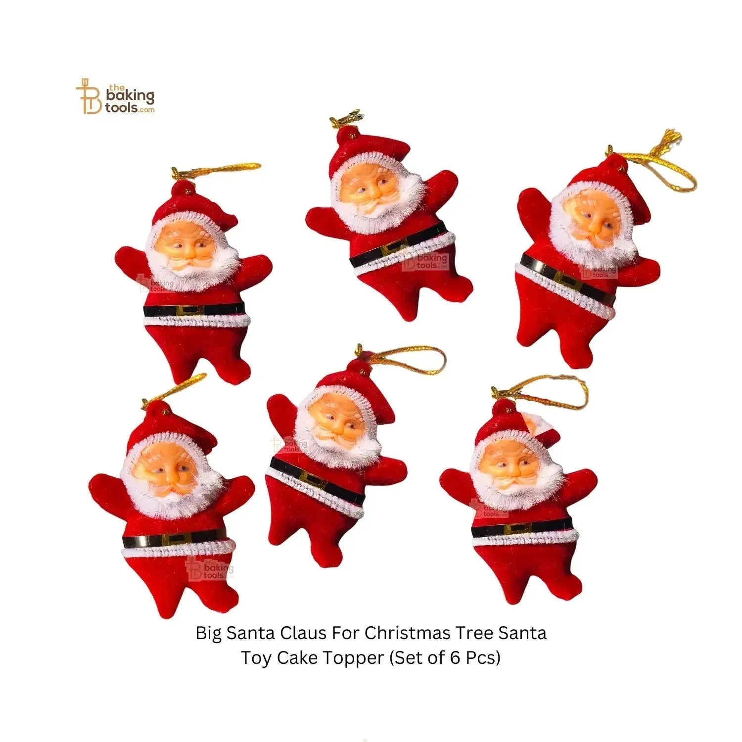 Big Santa Claus For Christmas Tree Santa Toy Cake Topper (Set of 6 Pcs) - thebakingtools.com